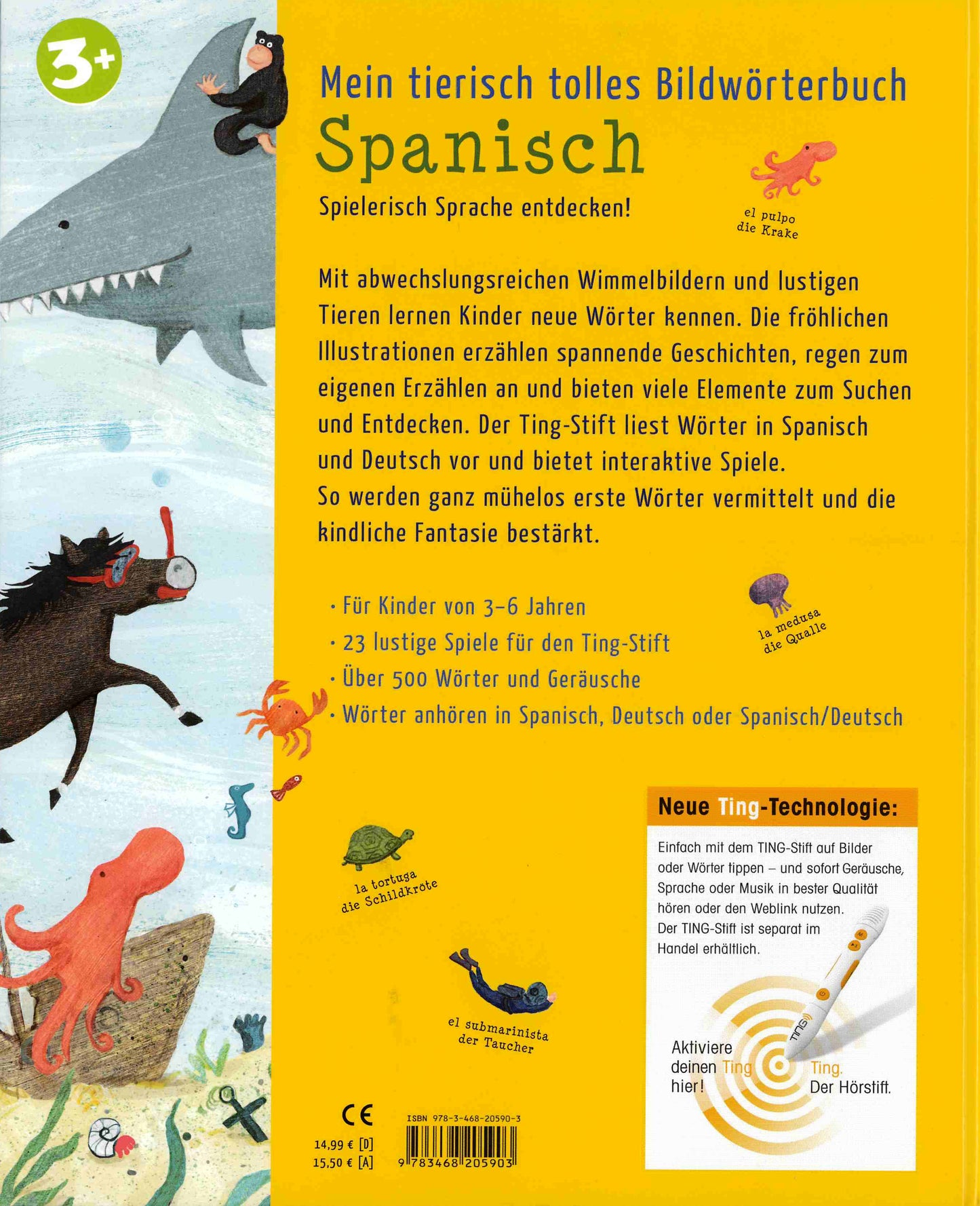 Mein tierisch tolles Bildwörterbuch Spanisch⎪ TING-Stift ab 3 J.